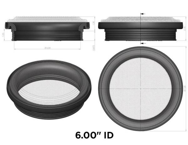 S&B - S&B Turbo Screen Guard With Velocity Stack - 6" (Red) 77-3005