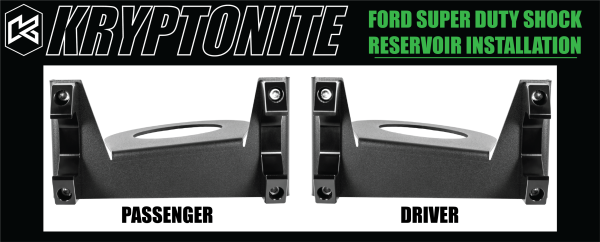 KRYPTONITE - KRYPTONITE DEATH GRIP FRONT SHOCK RESERVOIR MOUNT KIT 2005+ SUPER DUTY - 55mm Diameter Reservoir - KRFSM05-55