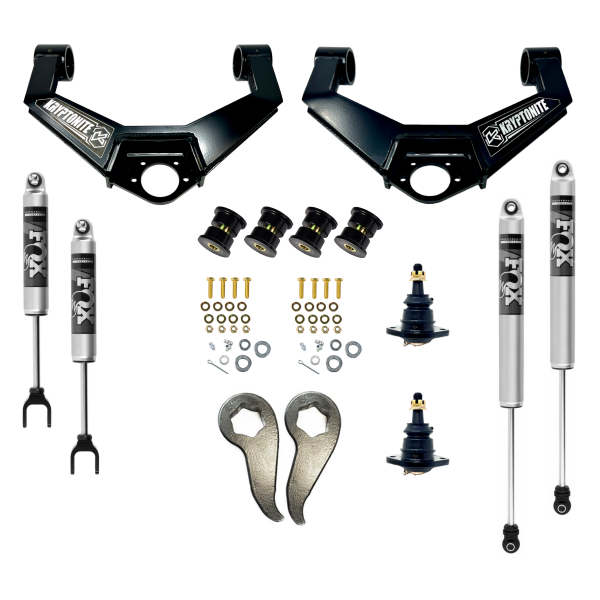 KRYPTONITE - KRYPTONITE STAGE 3 LEVELING KIT WITH FOX SHOCKS FOR 2020-2025 CHEVY/GMC 2500HD/3500 - KR20STAGE3FOX