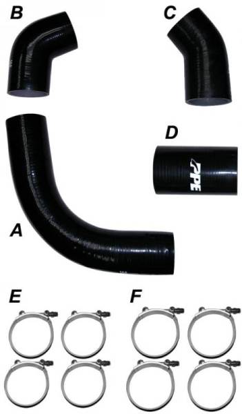 PPE - PPE 115910204 Late LB7 Intercooler Boot Kit with Clamps - GM 2002-2004 LB7
