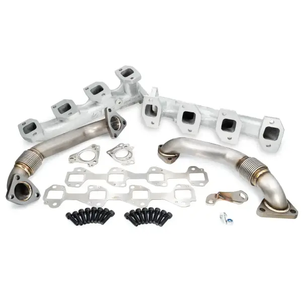 PPE - Copy of 2001-2004 (FED / 2001 CA) GM 6.6L Duramax High-Flow Exhaust Manifold and Up-Pipe Kit - Silver Coating