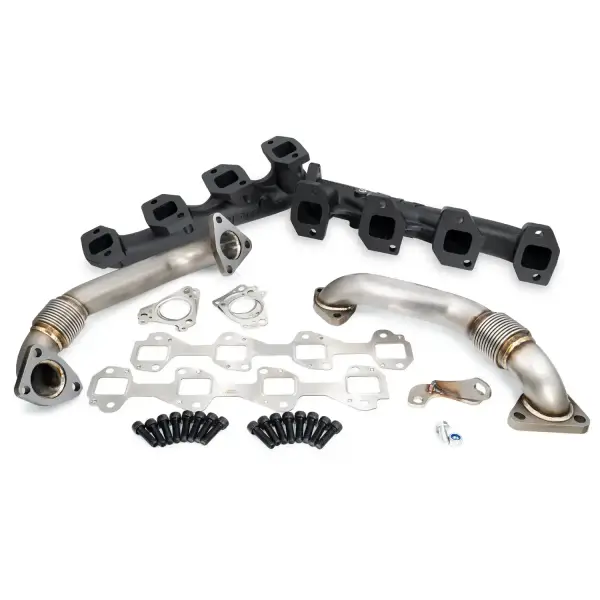 PPE - Copy of 2001-2004 (FED / 2001 CA) GM 6.6L Duramax High-Flow Exhaust Manifold and Up-Pipe Kit - Black Coating