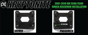 KRYPTONITE REMOTE RESERVOIR MOUNT KIT FOR 2001–2010 CHEVY/GMC HD TRUCKS & 2002–2009 HUMMER H2 - 46mm Diameter Reservoir - KRSM10-46