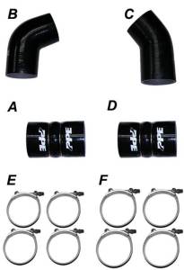 PPE 115910405 LLY Duramax Intercooler Boot Kit with Clamps - GM 2004.5-2005