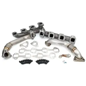 2001-2004 (FED / 2001 CA) GM 6.6L Duramax High-Flow Exhaust Manifold and Up-Pipe Kit - RAW