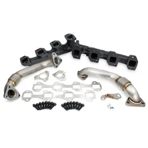 Copy of 2001-2004 (FED / 2001 CA) GM 6.6L Duramax High-Flow Exhaust Manifold and Up-Pipe Kit - Black Coating